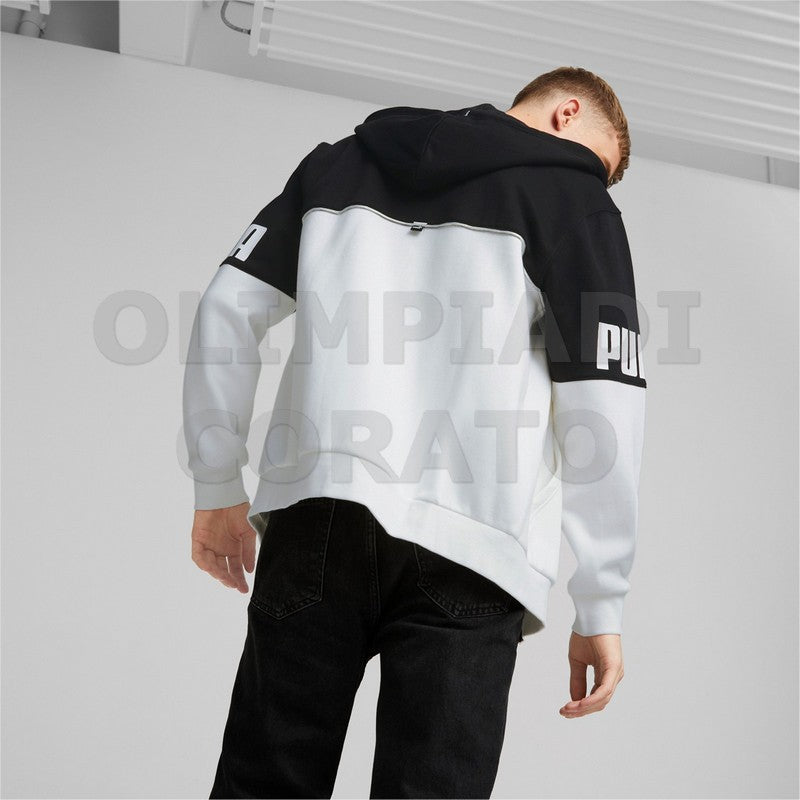 FELPA ZIP CAPPUCCIO PUMA NERO-BIANCO
