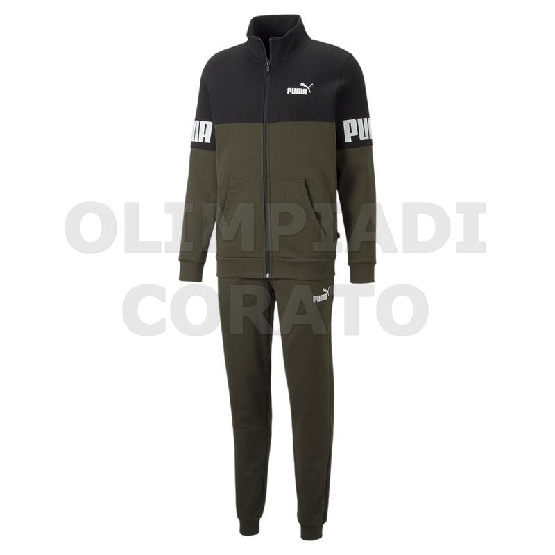 TUTA COLORBLOCK PUMA UOMO VERDONE NERO