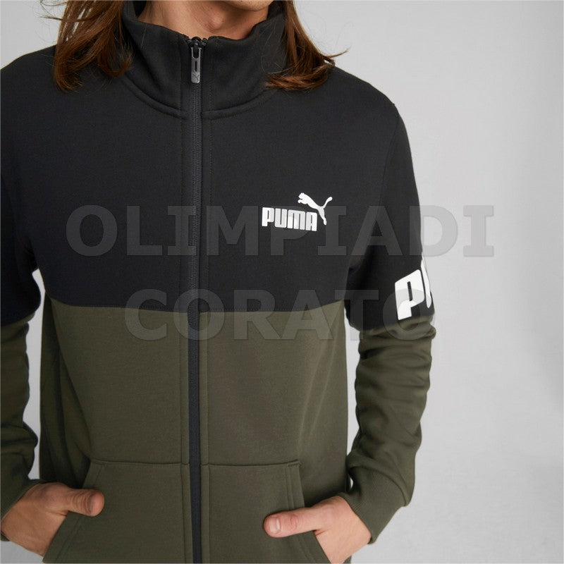 TUTA COLORBLOCK PUMA UOMO VERDONE NERO