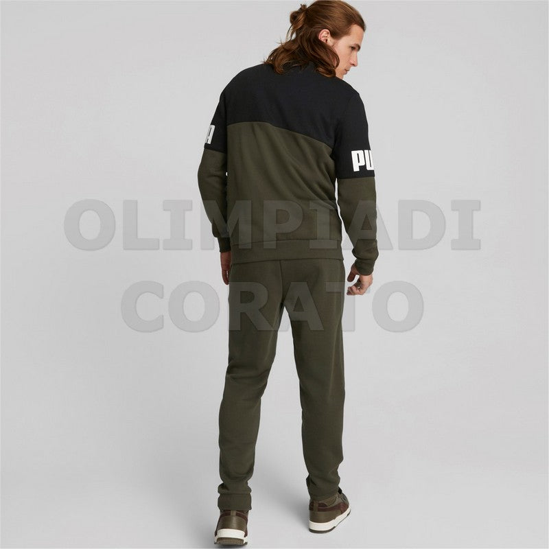 TUTA COLORBLOCK PUMA UOMO VERDONE NERO
