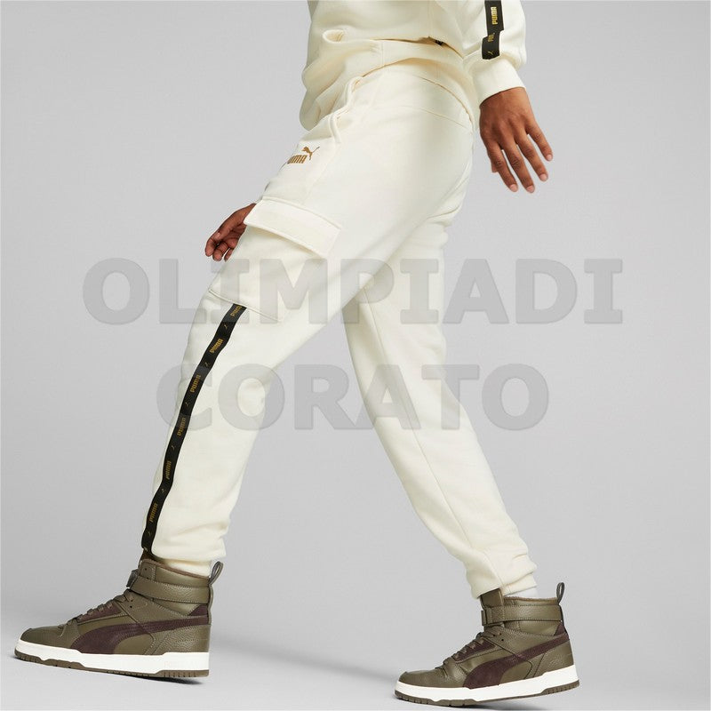 PANTALONE CARGO ESS TAPE GOLDEN BIANCO PUMA