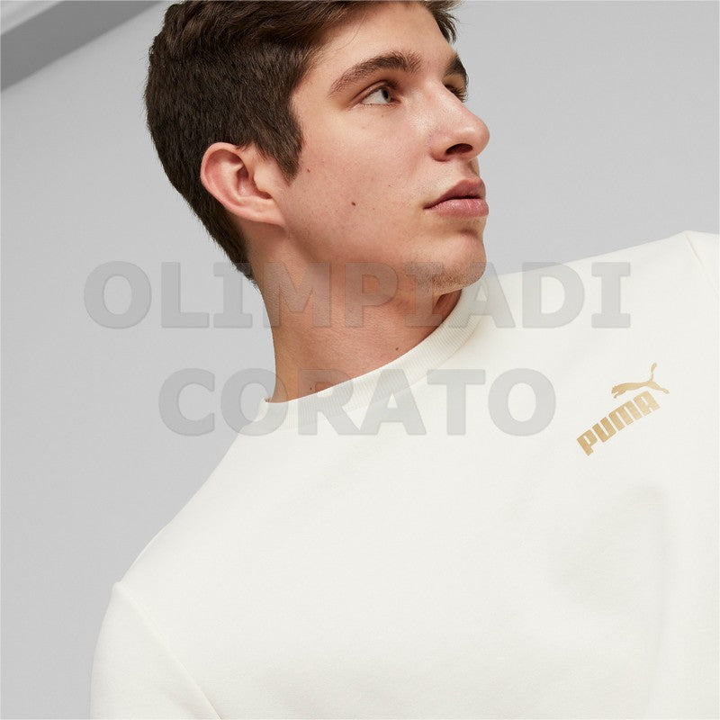 FELPA CREW ESS TAPE GOLDEN PUMA BIANCO