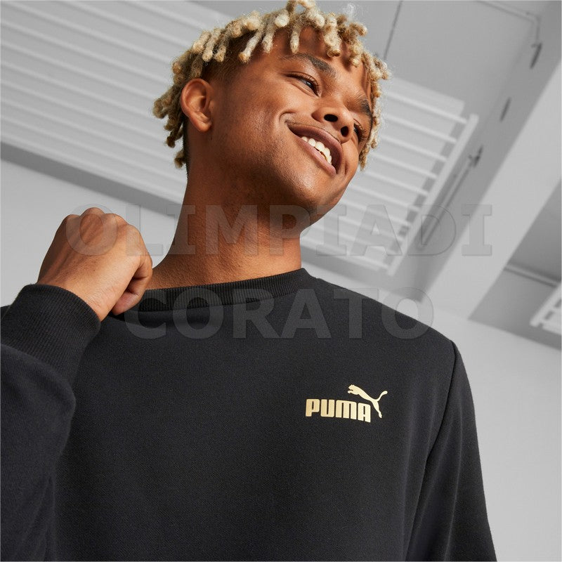 FELPA CREW ESS TAPE GOLDEN PUMA NERO