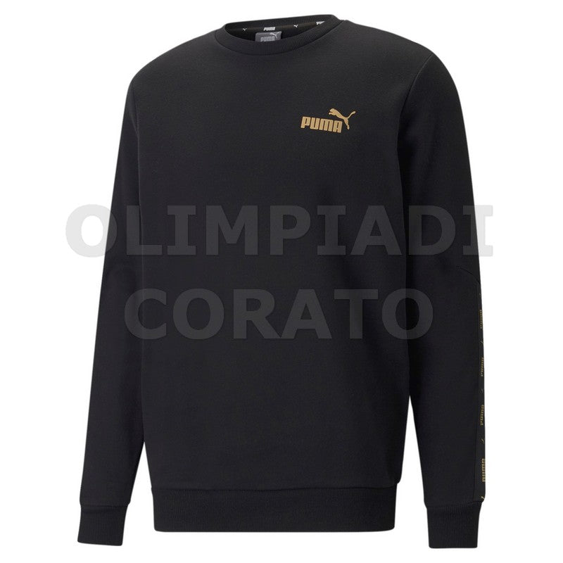 FELPA CREW ESS TAPE GOLDEN PUMA NERO