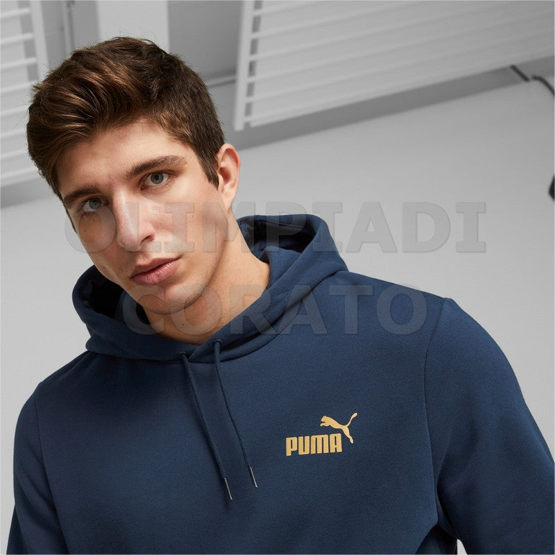 FELPA CAPPUCCIO ESS TAPE GOLDEN PUMA BLU