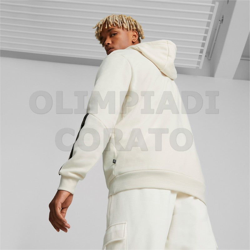 FELPA CAPPUCCIO ESS TAPE GOLDEN PUMA BIANCO