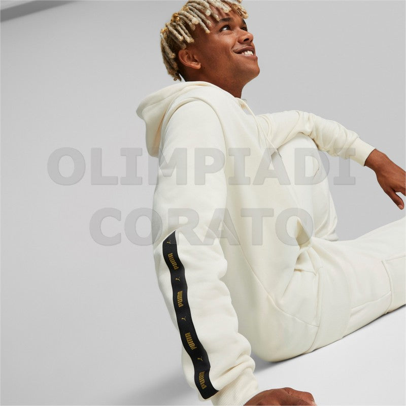 FELPA CAPPUCCIO ESS TAPE GOLDEN PUMA BIANCO