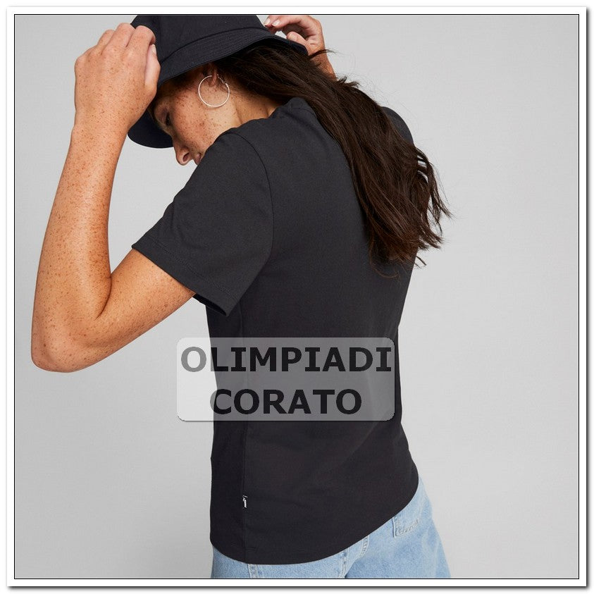 T SHIRT PUMA ESS METALLICS SPARKLE NERO COTONE