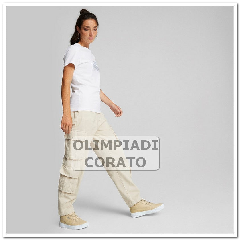 T SHIRT PUMA ESS+ METALLICS SPARKLE BIANCO COTONE