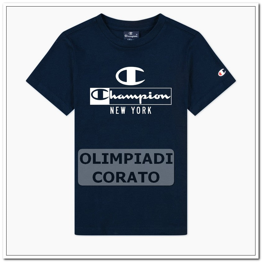MAGLIA T SHIRT JUNIOR CHAMPION BLU