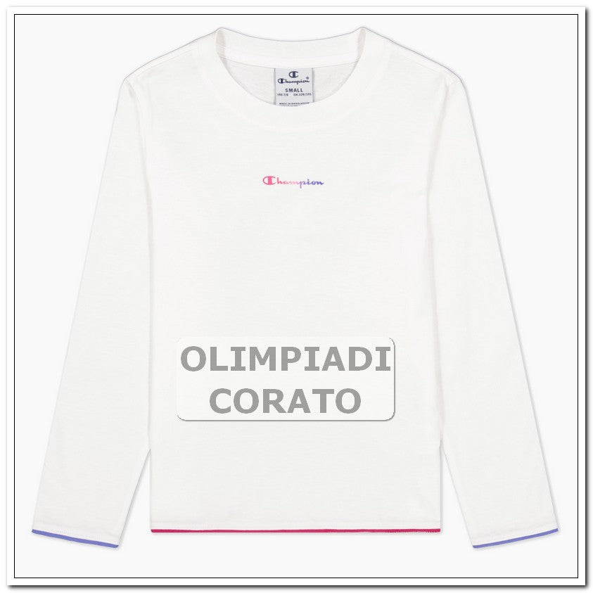 MAGLIA T SHIRT MANICA LUNGA JUNIOR CHAMPION JERSEY BIANCO