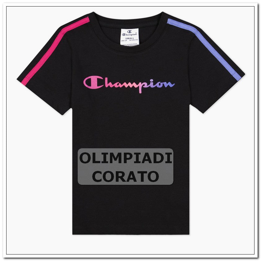 MAGLIA T SHIRT MANICA CORTA JERSEY CHAMPION NERO