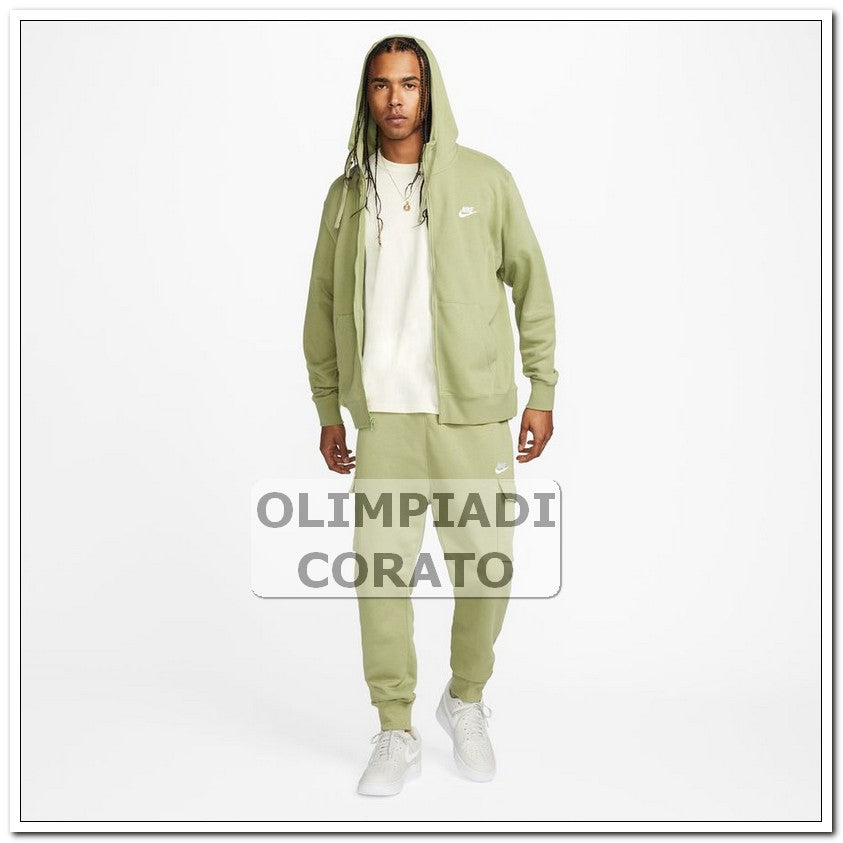 FELPA ZIP E CAPPUCCIO FRANCH TERRY NIKE VERDE