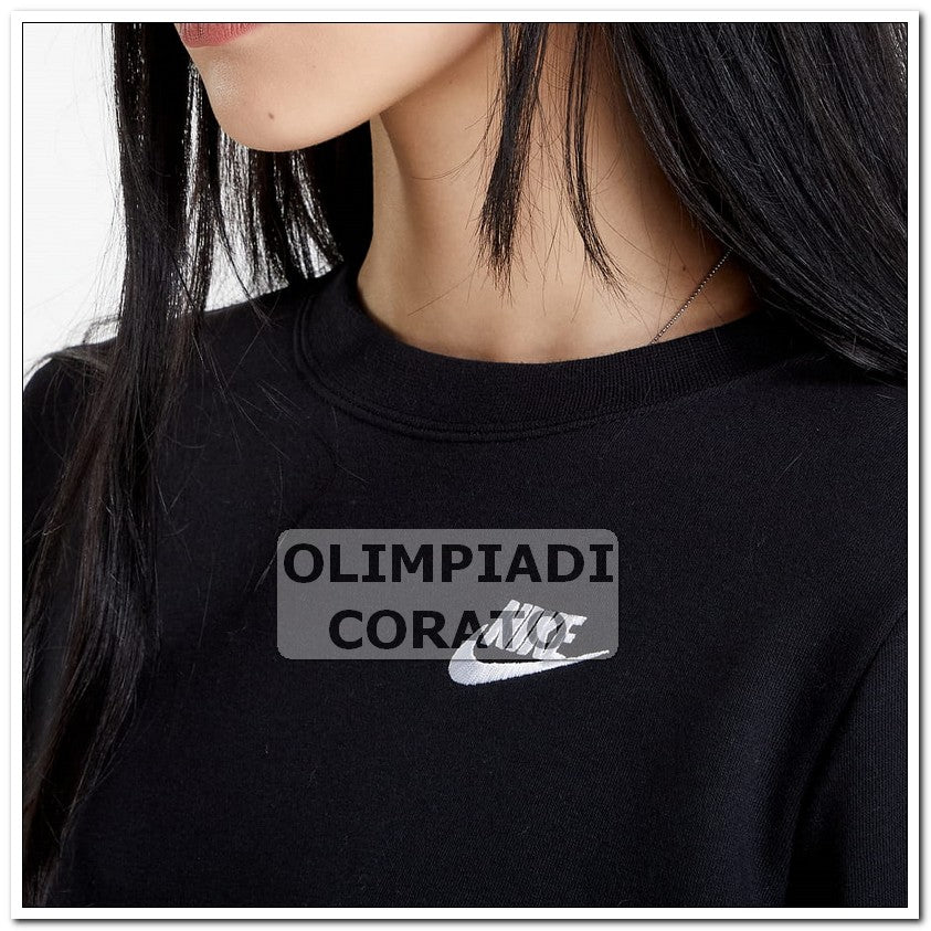 FELPA CREW GIRO NIKE NERO IN FELPA W