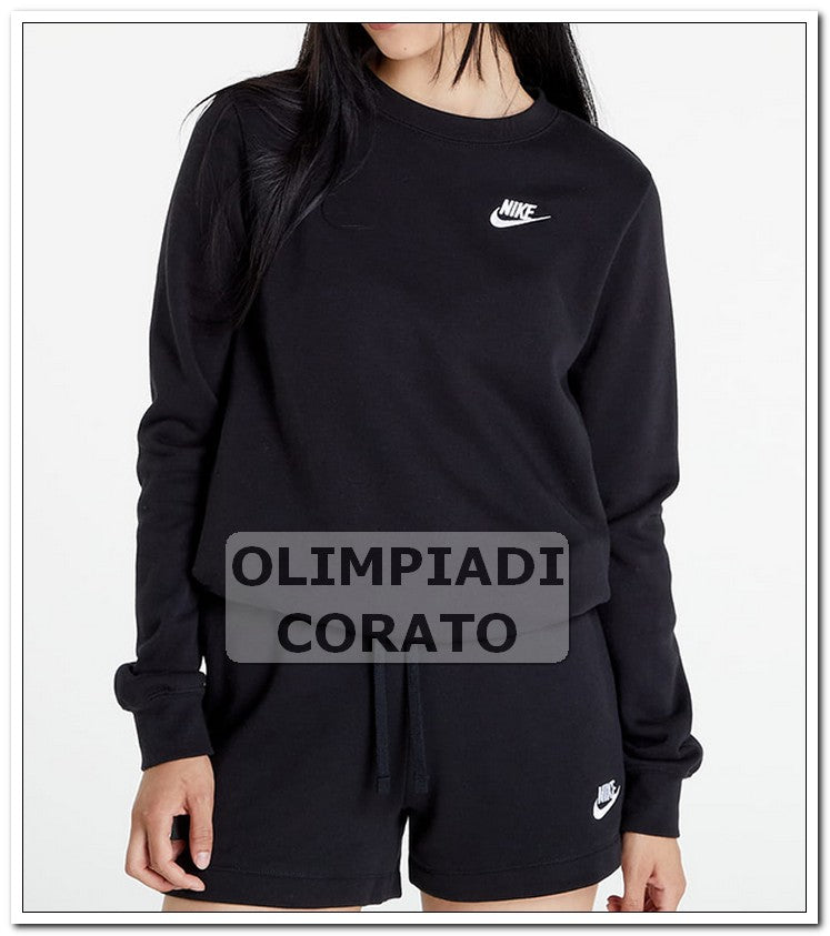 FELPA CREW GIRO NIKE NERO IN FELPA W