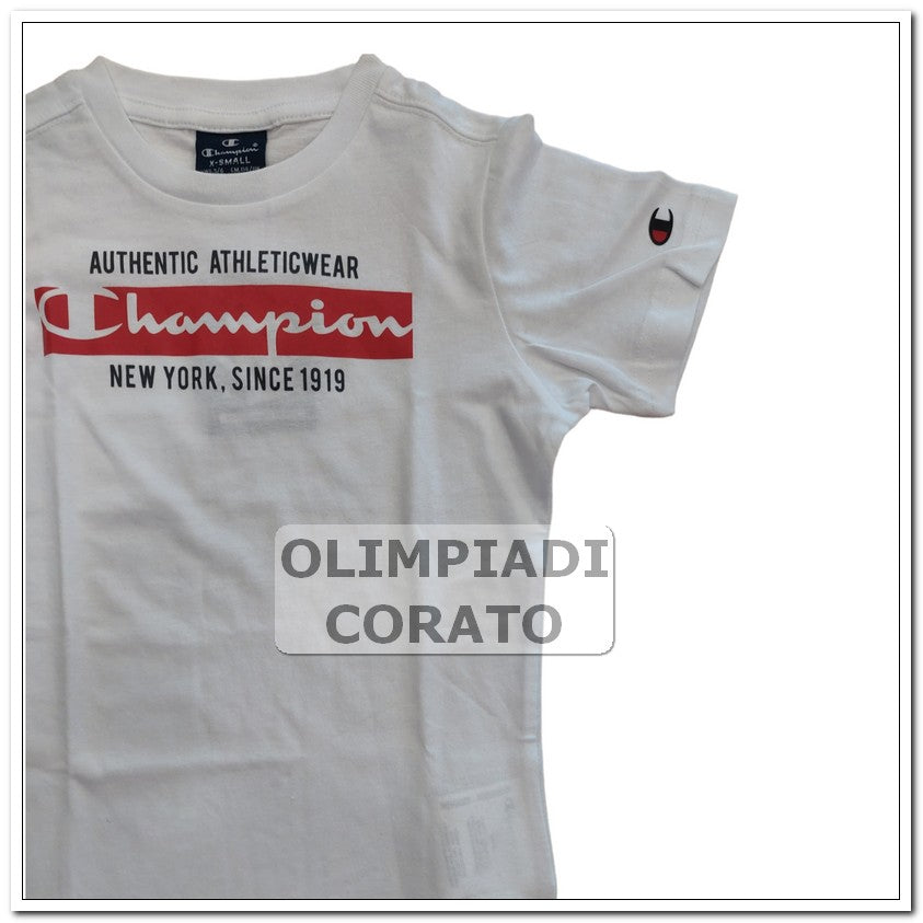 MAGLIA T SHIRT COTONE JERSEY JUNIOR MANICA CORTA BIANCO