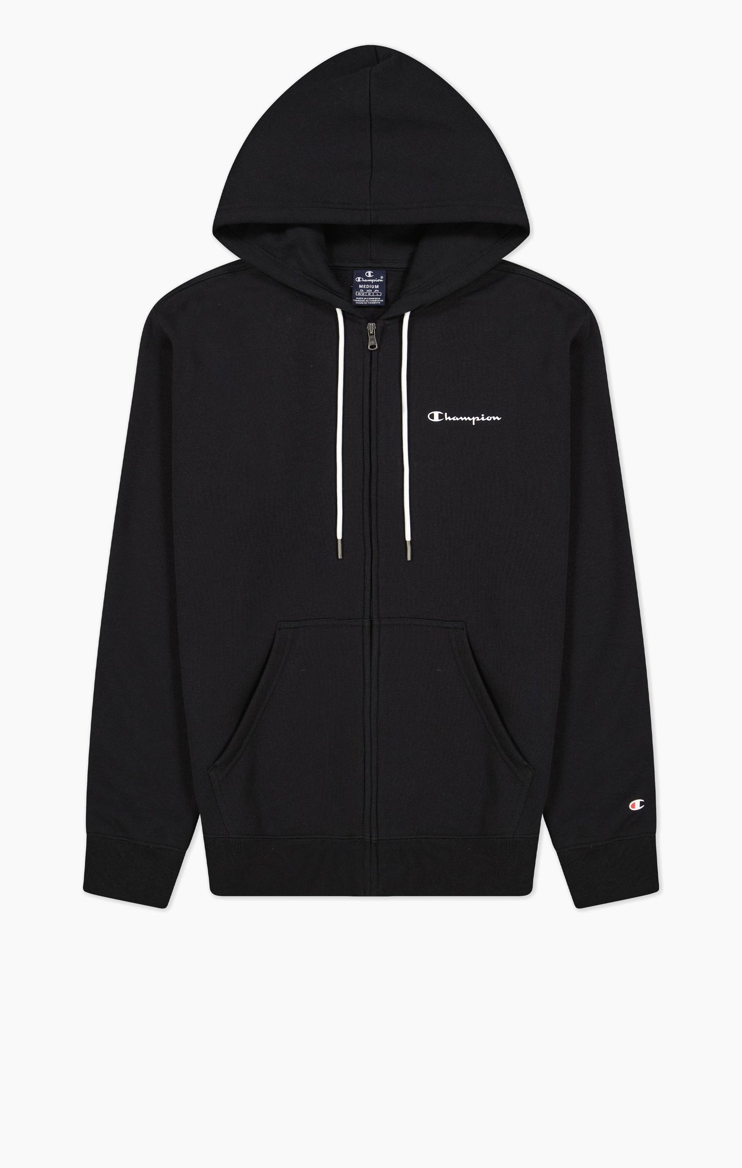 FELPA CAPPUCCIO ZIP CHAMPION NERO