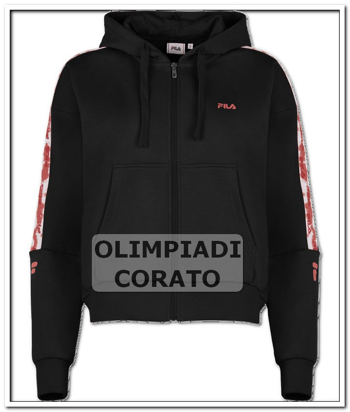 FELPA ZIP CAPPUCCIO FILA NERO