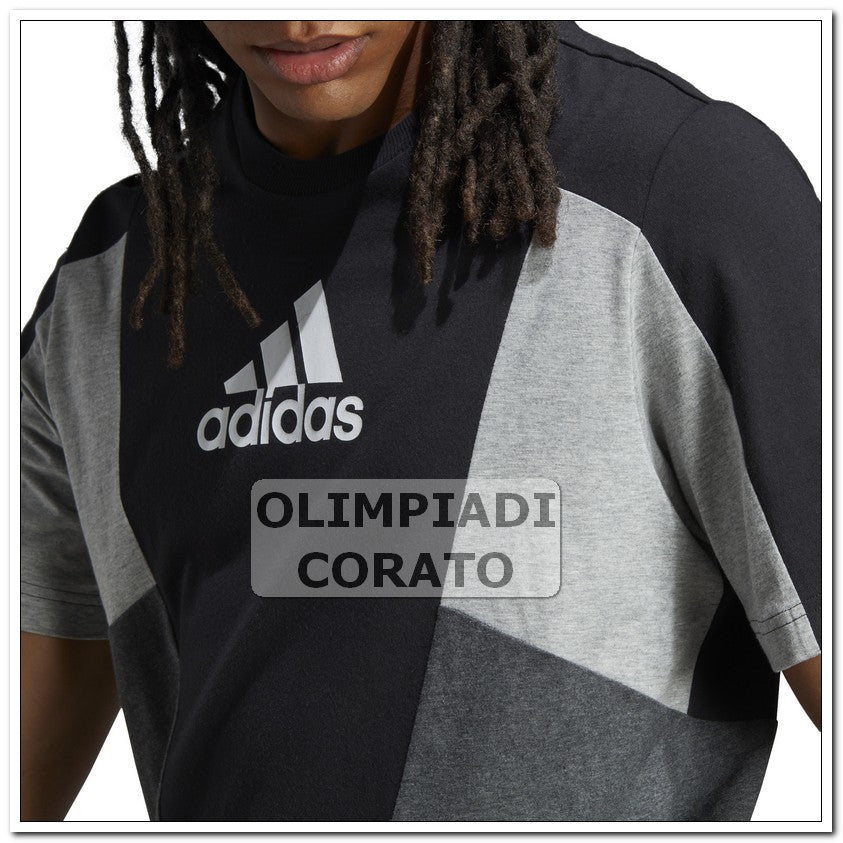 T SHIRT ADIDAS TRICOLOR LE NERO