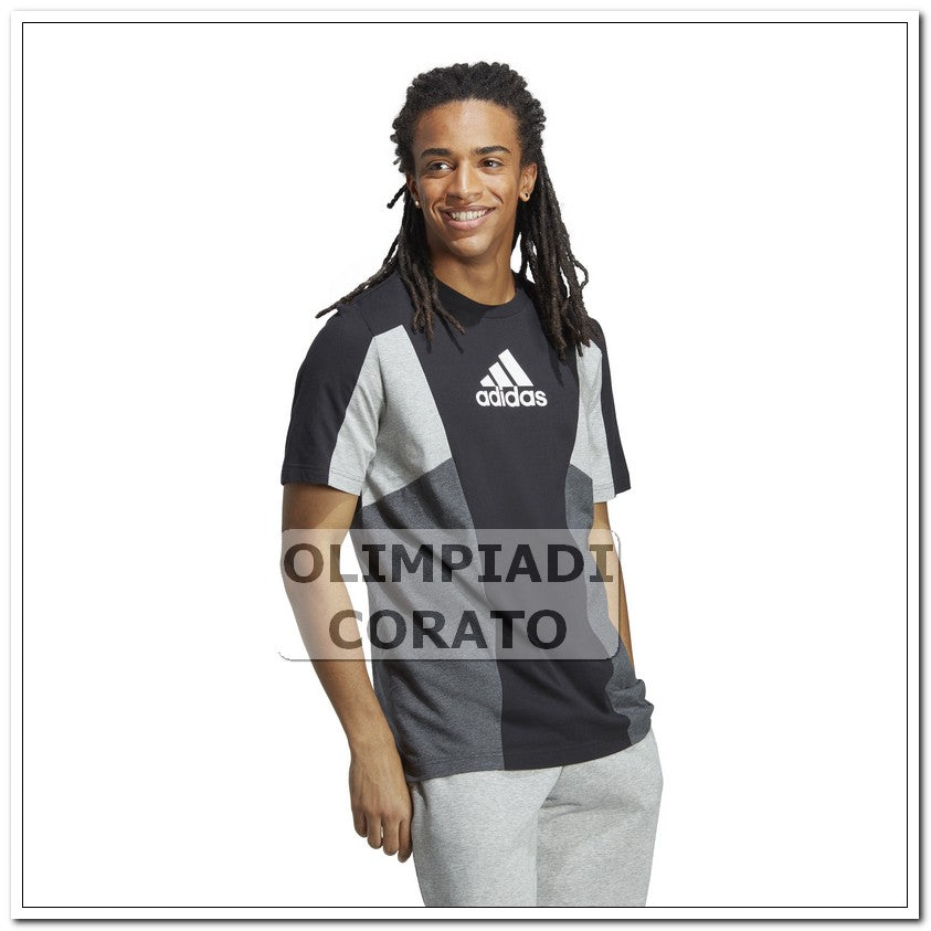 T SHIRT ADIDAS TRICOLOR LE NERO