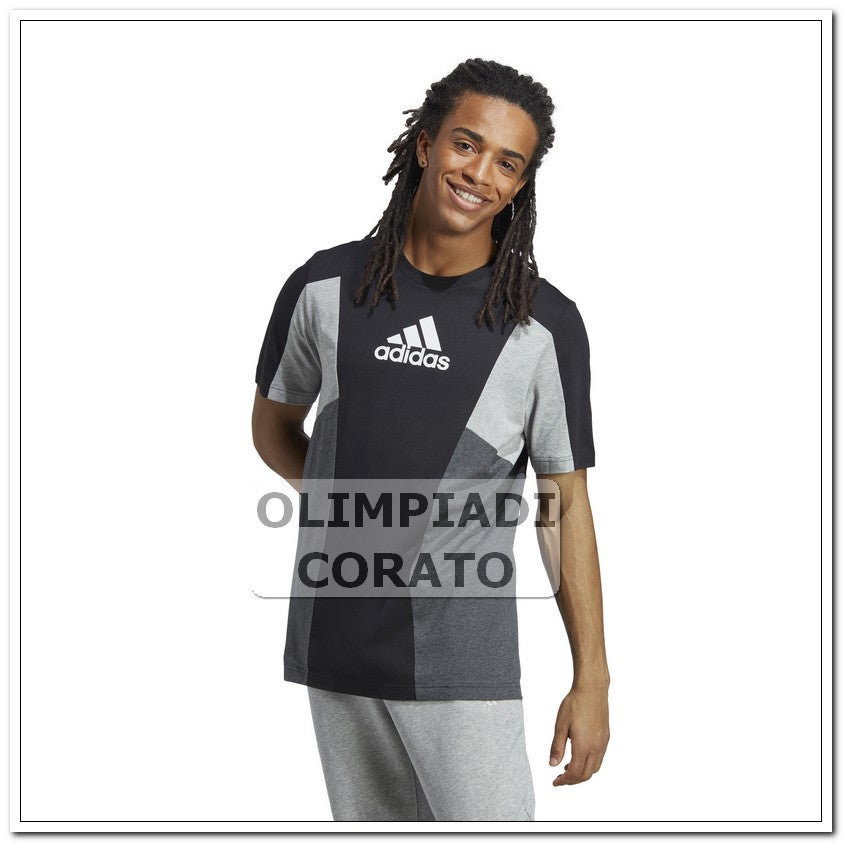 T SHIRT ADIDAS TRICOLOR LE NERO
