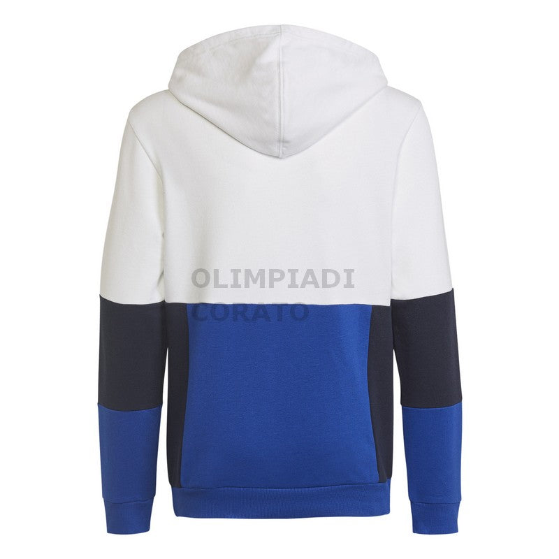 FELPA CAPPUCCIO HOODIE WHITE//ROYBLU ADIDAS HG6826