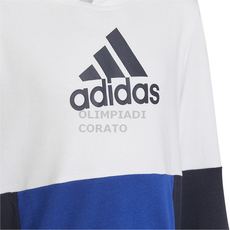 FELPA CAPPUCCIO HOODIE WHITE//ROYBLU ADIDAS HG6826