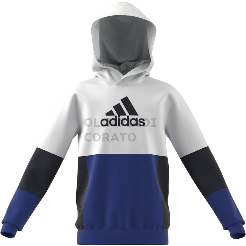 FELPA CAPPUCCIO HOODIE WHITE//ROYBLU ADIDAS HG6826