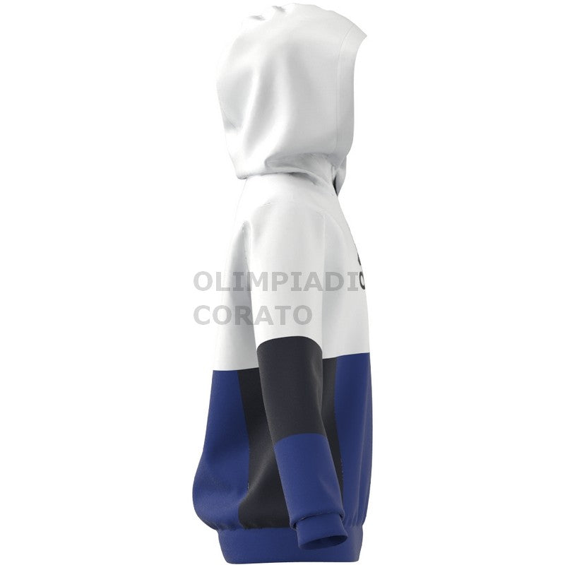 FELPA CAPPUCCIO HOODIE WHITE//ROYBLU ADIDAS HG6826