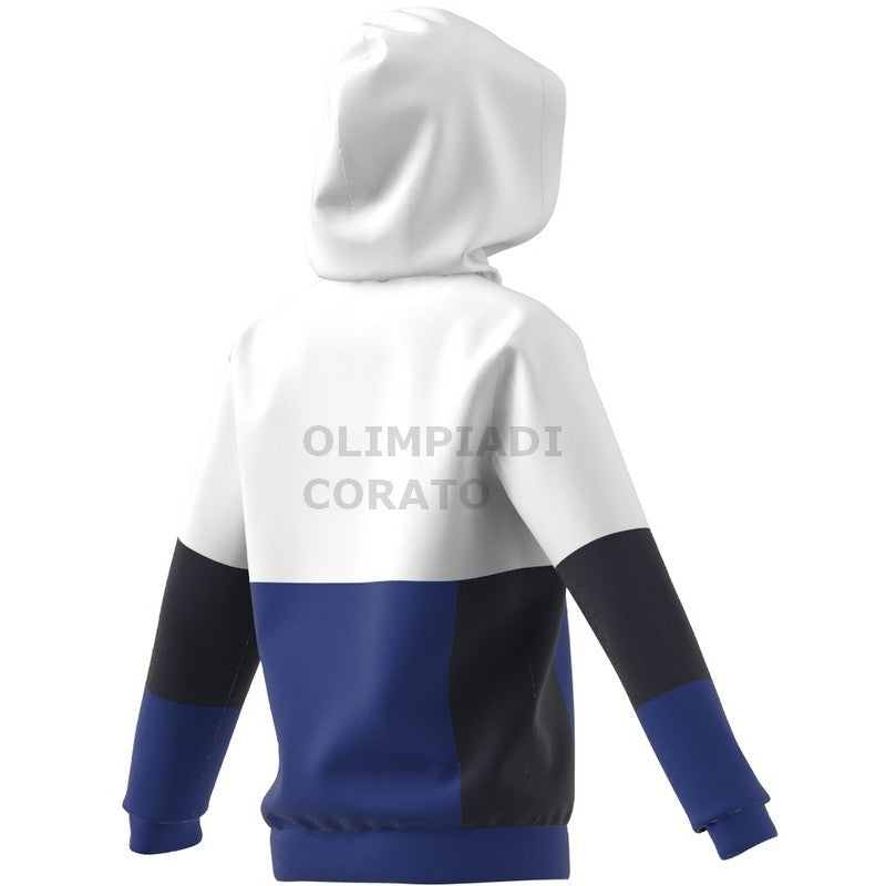FELPA CAPPUCCIO HOODIE WHITE//ROYBLU ADIDAS HG6826