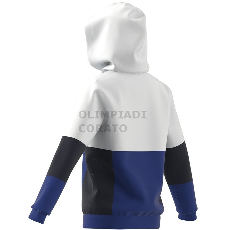 FELPA CAPPUCCIO HOODIE WHITE//ROYBLU ADIDAS HG6826