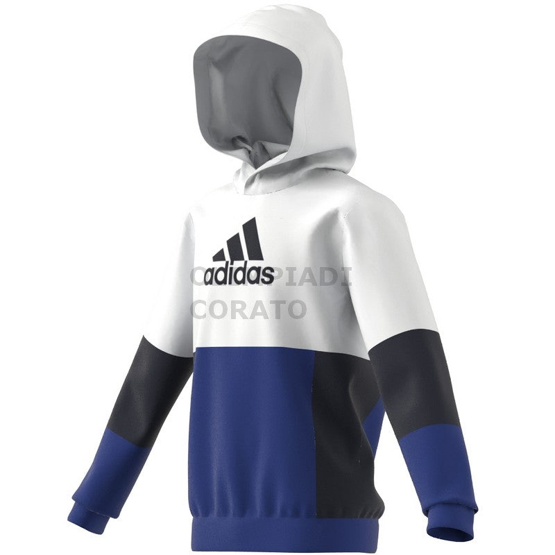 FELPA CAPPUCCIO HOODIE WHITE//ROYBLU ADIDAS HG6826