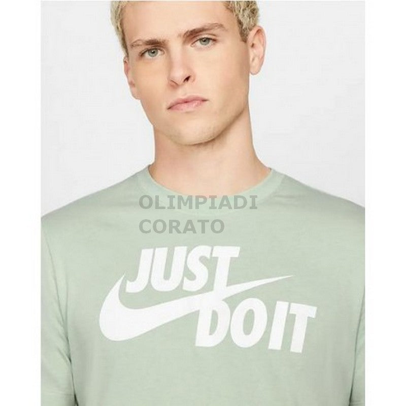 NIKE T-SHIRT TEE JUST DO IT SWOOSH SEAFOAM/WHITE AR5006-017