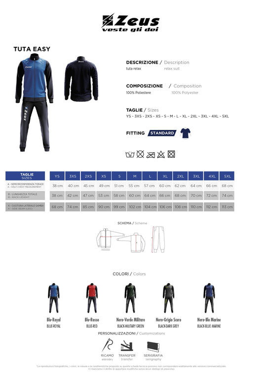 TUTA EASY ZEUS BLU ROSSO