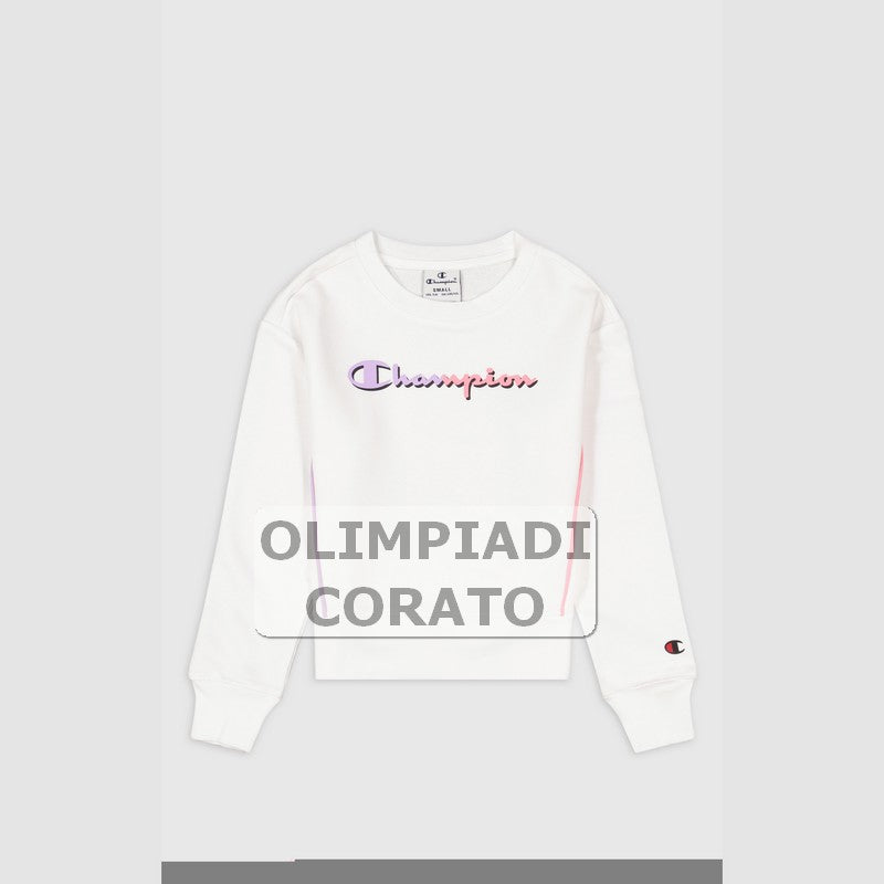 FELPA CAPPUCCIO CHAMPION JR GIRL BIANCO