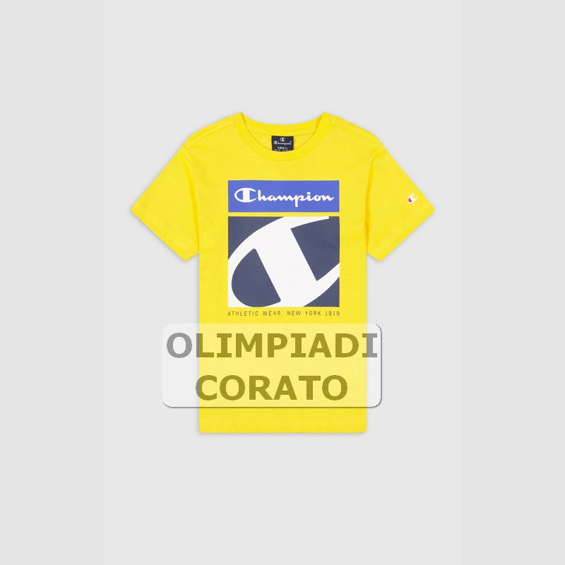 MAGLIA T SHIRT CHAMPION GIALLO JR