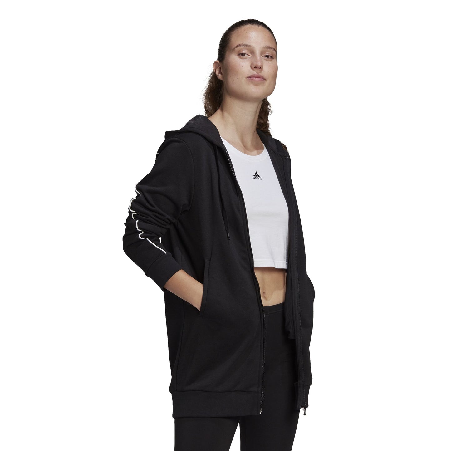 GIACCA COTONE FT ZIP CON CAPPUCCIO W