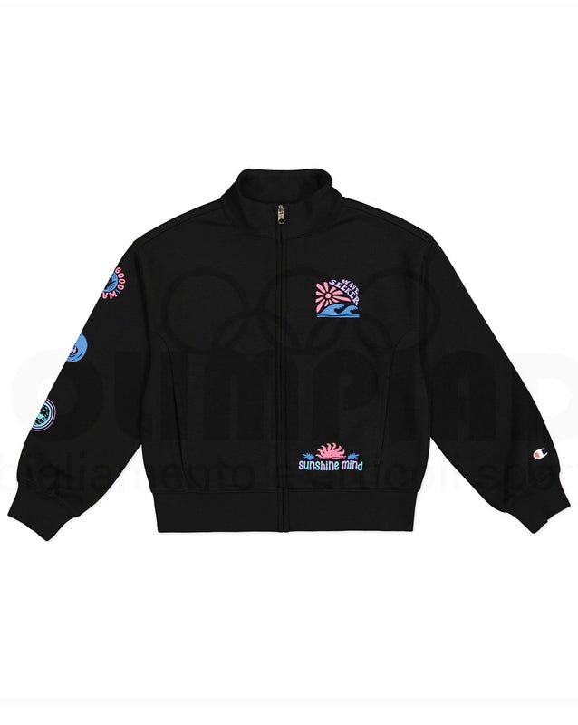 Felpa con Zip Champion Full Zip Sweatshirt Girl Nero 405123-KK001