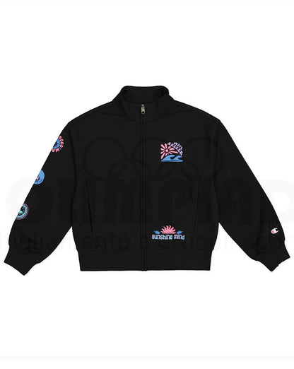 Felpa con Zip Champion Full Zip Sweatshirt Girl Nero 405123-KK001