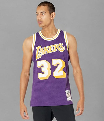 Meta Titolo: Canotta Basket Uomo Mitchell & Ness Los Angeles Lakers Magic Johnson 1984 Viola