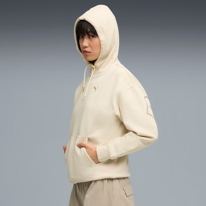 MAXIMAL METALLIC Comfort Hoodie FLPUMA634461-87 panna