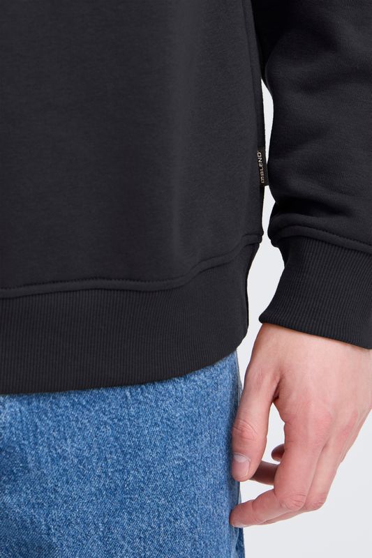 Felpa Girocollo Blend BHJUE Nera Uomo - 20718487-194007