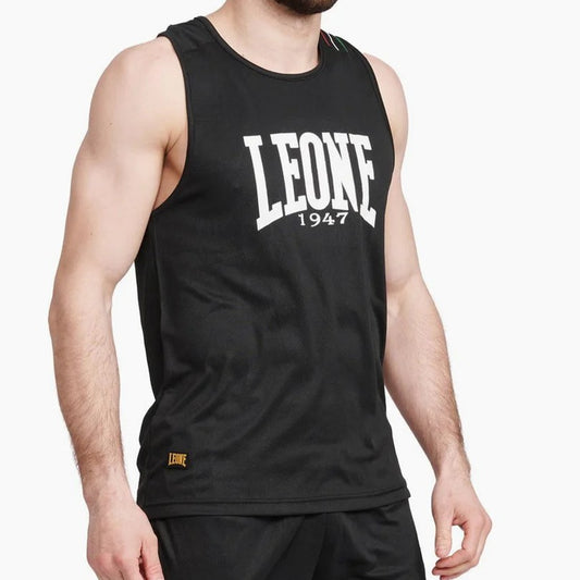 CANOTTIERA BOXE "FLAG" LEONE AB226-NERO