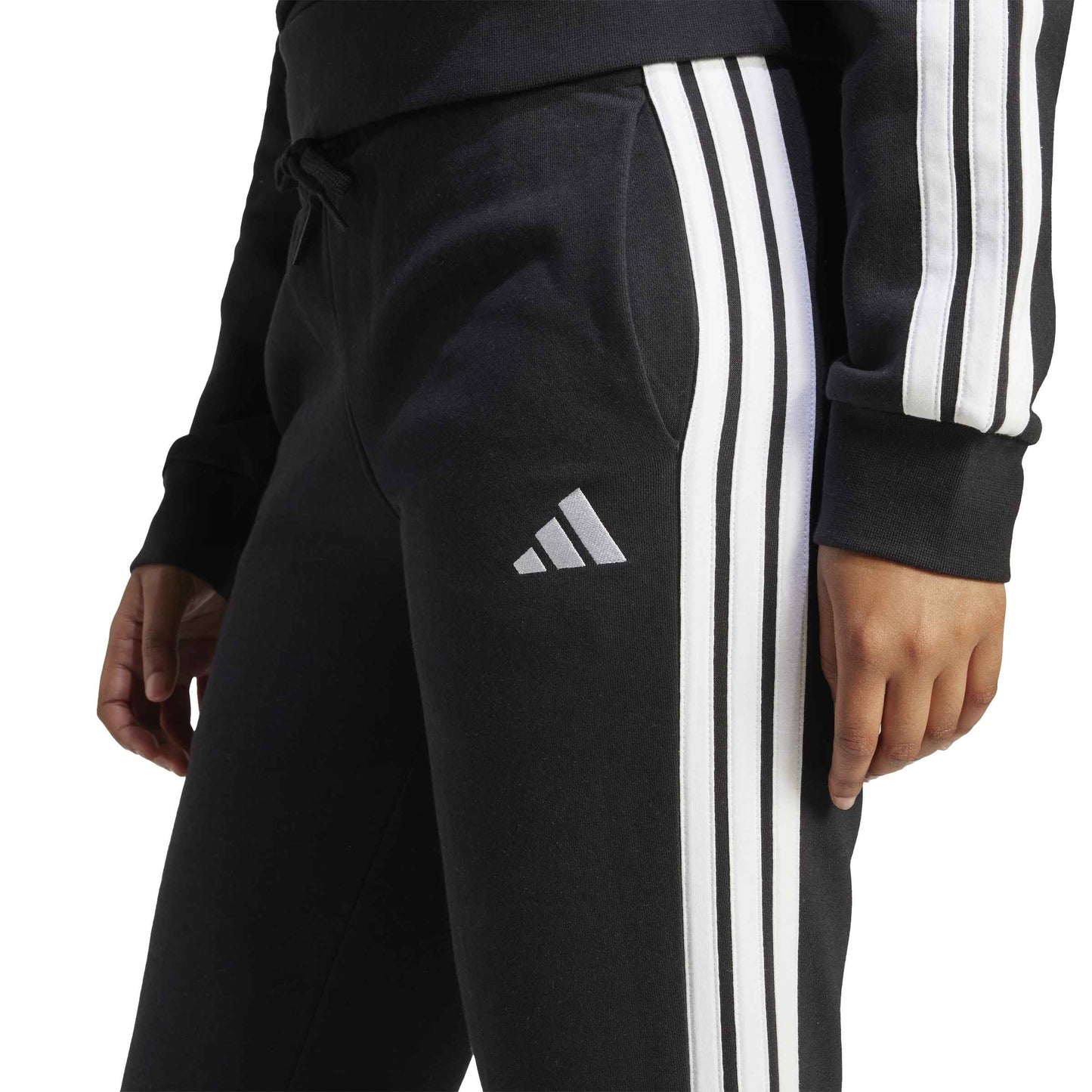 Pantaloni Adidas Donna Essentials 3-Stripes Fleece Slim Nero JX2543