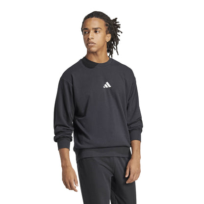 Felpa Girocollo Adidas Uomo Essentials Feelcozy Nero JE3837