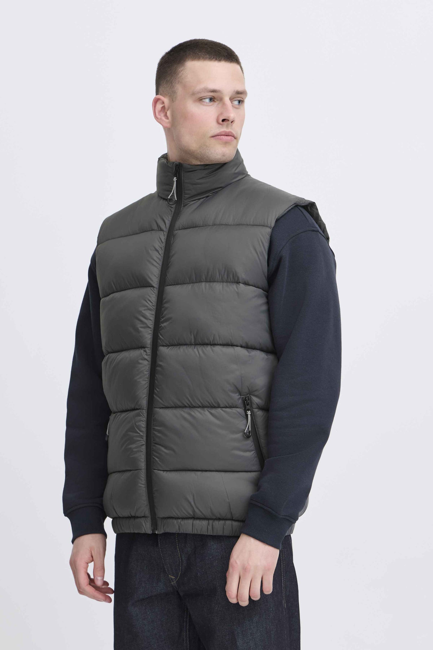 Gilet Blend He BHEIDEN Vest with Stand Uomo Grigio Scuro 20718636-193910