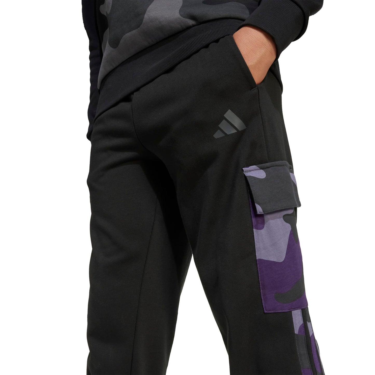 Pantaloni Cargo Adidas 3-Stripes Camo Junior Nero JW2472