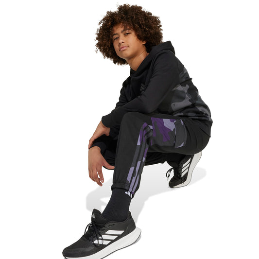 Pantaloni Cargo Adidas 3-Stripes Camo Junior Nero JW2472