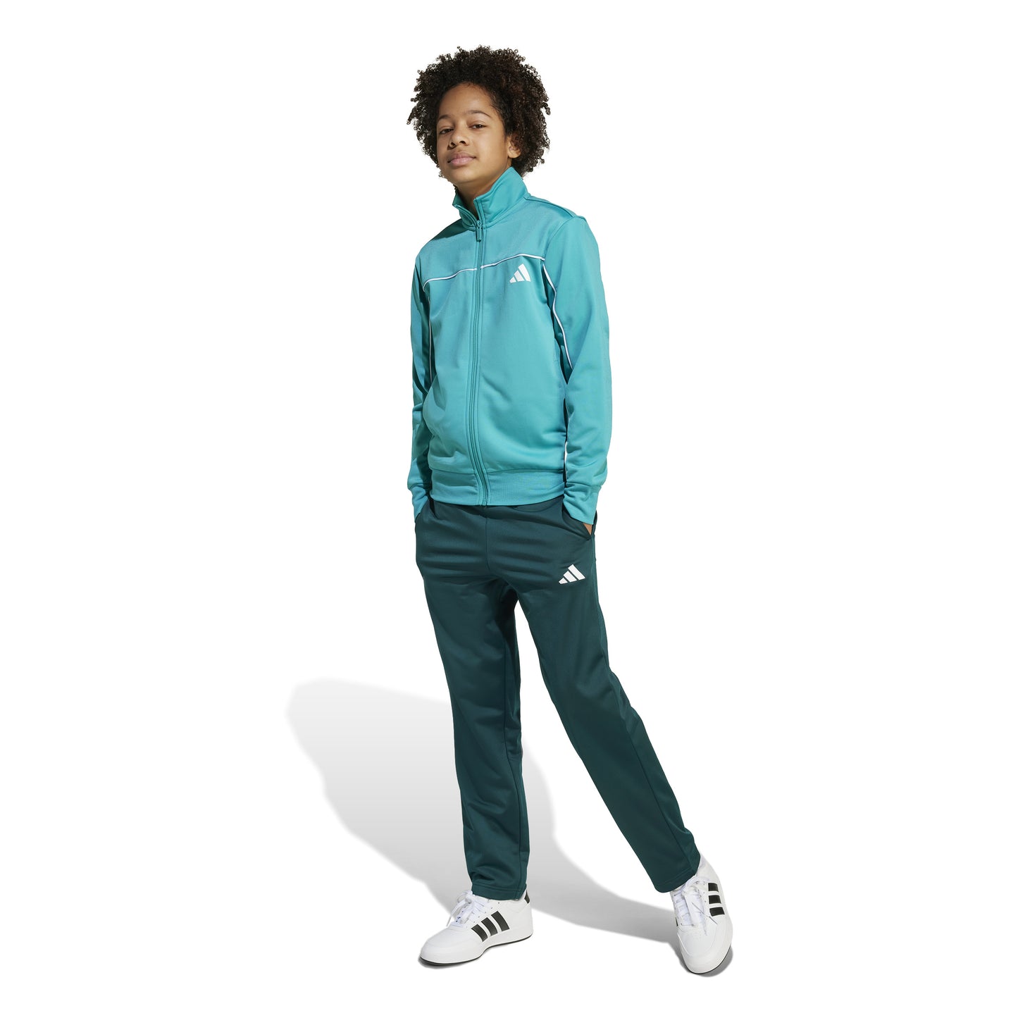 Tuta Adidas J CP TR TS Bambino Pure Teal/White JX0206