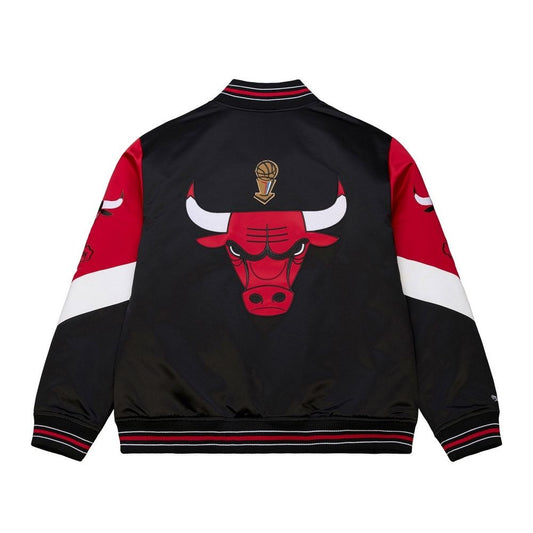Mitchell & Ness NBA Satin Jacket Chicago Bulls Vintage Nero JK11198-CBUB